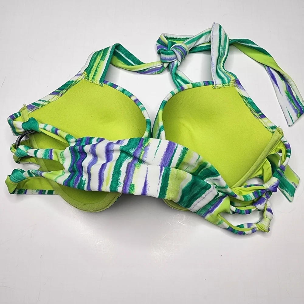 Aerie Push-up Bikini Swim Top Teal Blue 36C Front Clasp